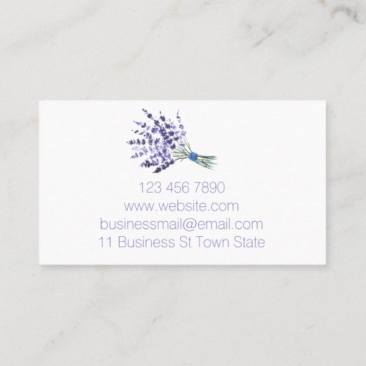ラベンダー手作り自然浴美しい及びスパ 名刺 (裏面)