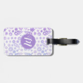 ラベンダー手描きフローラルパターン&モノグラム ラゲッジタグ (裏面横)