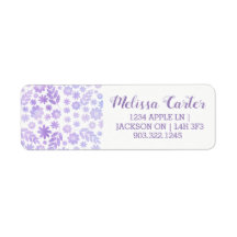 ラベンダー手描き花柄