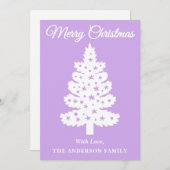 ラベンダー手書きスクリプトクリスマスツリー シーズンカード (正面/裏面)