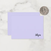 ラベンダー手書き名札カード ノートカード (正面/裏面インサイチュ)