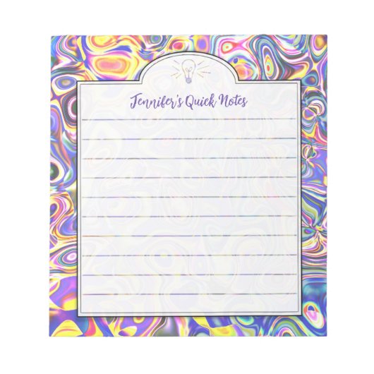 ラベンダー抽象芸術アーカスタムトショッピングまたはアイディアノート ノートパッド (正面)