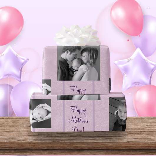 ラベンダー抽象芸術カスタムテンプレート包装紙 ラッピングペーパー