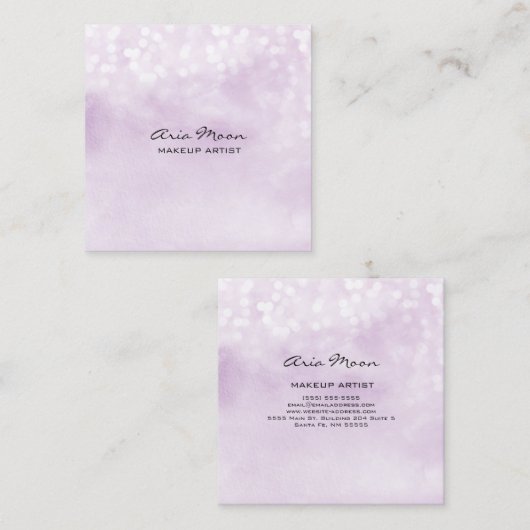 ラベンダー抽象芸術スクエアビジネスカード スクエア名刺 (正面/裏面)