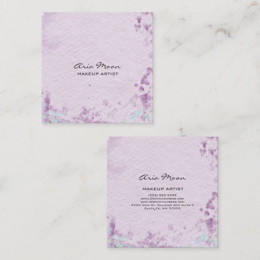 ラベンダー抽象芸術スクエアビジネスカード スクエア名刺 (正面/裏面)