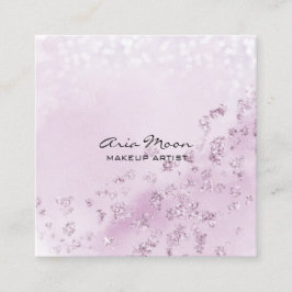 ラベンダー抽象芸術スクエアビジネスカード スクエア名刺