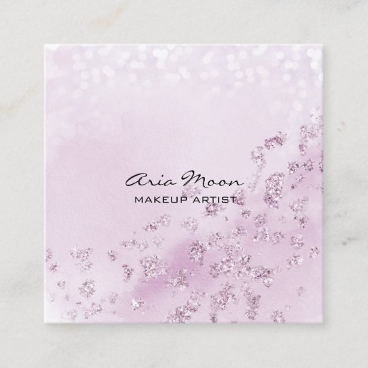 ラベンダー抽象芸術スクエアビジネスカード スクエア名刺 (正面)