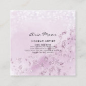 ラベンダー抽象芸術スクエアビジネスカード スクエア名刺 (裏面)