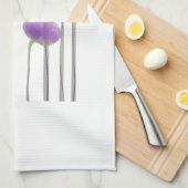 ラベンダー抽象芸術花キッチンタオル キッチンタオル (四つ折り)