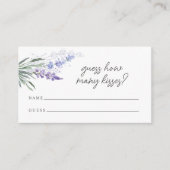 ラベンダー推測キスブライダルシャワーゲーム エンクロージャーカード (正面)