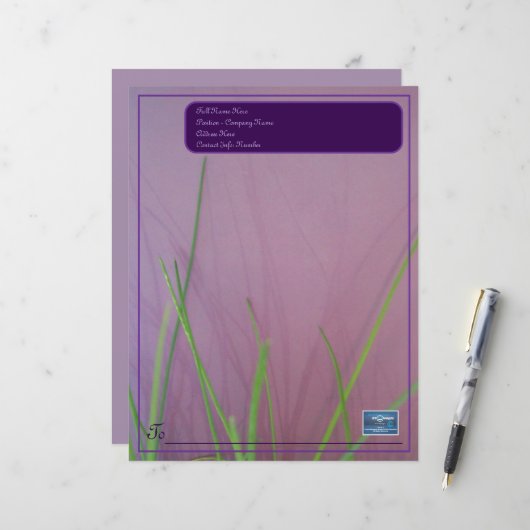 ラベンダー文房具ペーパー RFPMDesigns©️2024 (正面/裏面インサイチュ)