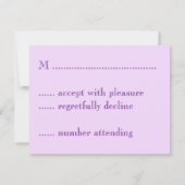 ラベンダー昇格結婚式招待状RSVPカード 出欠カード (裏面)