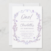 ラベンダー春ガーデン1st誕生日パーティー 招待状 (正面)