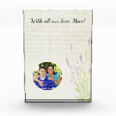 ラベンダー栽培ヴィンテージ手書き母の日 フォトブロック (正面)