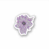 ラベンダー植物ステッカー シール (正面)