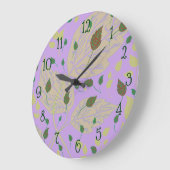 ラベンダー植物壁時計 ラージ壁時計 (傾斜)