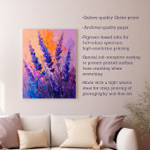 ラベンダー植物油絵画の キャンバスプリント