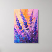ラベンダー植物油絵画の キャンバスプリント (正面)
