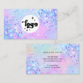 ラベンダー模擬チュンキーグリッター 名刺 (正面/裏面)