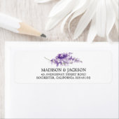 ラベンダー水の色結婚のアドレパーソナライズされたス ラベル (インサイチュ)