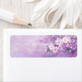 ラベンダー水彩の幻想的な桜 ラベル (インサイチュ)