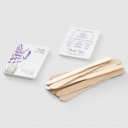 ラベンダー水彩フローラプログラムファン ハンドファン (組立なし)