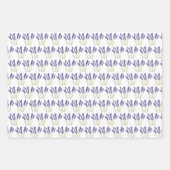 ラベンダー水彩花3種かわいらし類 ラッピングペーパーシート (正面3)