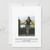 ラベンダー水玉模様写真卒業発表 案内状 (裏面)