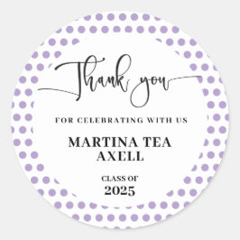 ラベンダー水玉模様卒業 ラウンドシール