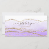 ラベンダー水色金ゴールドロゴギフト券 (正面)