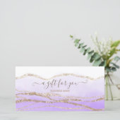 ラベンダー水色金ゴールドロゴギフト券 (スタンド正面)