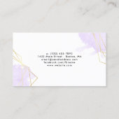 ラベンダー水色金ゴールド幾何フェイクモノグラム 名刺 (裏面)