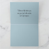 ラベンダー海岸の帆船水彩画シーン カード (内部)