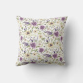 ラベンダー淡い色のと黄色の水色の花 クッション (裏面)