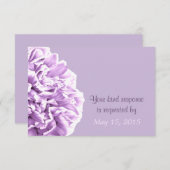 ラベンダー牡丹ウェディングRSVP 出欠カード (正面/裏面)