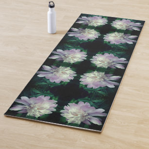 ラベンダー牡丹フラワーイン開花抽象芸術 ヨガマット
