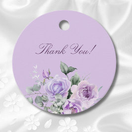 ラベンダー牡丹ブライダルシャワーサンキューユー フェイバータグ