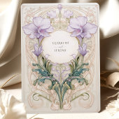 ラベンダー王室のドビクトリアンフローラ結婚ズ 招待状