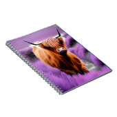 ラベンダー畑のかわいいハイランド牛 ノートブック (右側)