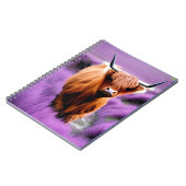 ラベンダー畑のかわいいハイランド牛 ノートブック (左側)