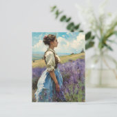 ラベンダー畑のヴィンテージ ポストカード (スタンド正面)