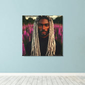 ラベンダー畑の守護者 キャンバスプリント (インサイチュ (ウッドフロア))