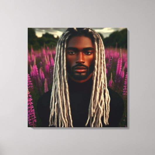 ラベンダー畑の守護者 キャンバスプリント (正面)