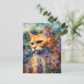 ラベンダー畑の生姜猫 ポストカード (スタンド正面)