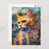 ラベンダー畑の生姜猫 ポストカード (正面/裏面)