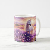 ラベンダー畑の白馬 コーヒーマグカップ (正面右)