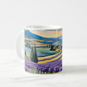 ラベンダー畑 コーヒーマグカップ (正面左)