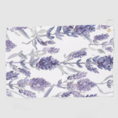 ラベンダー畑 | パープルの水彩花柄 ゴルフタオル (横)