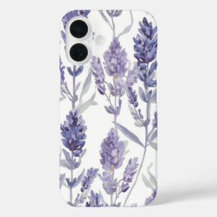 ラベンダー畑   パープルの水彩花柄 iPhone 16ケース