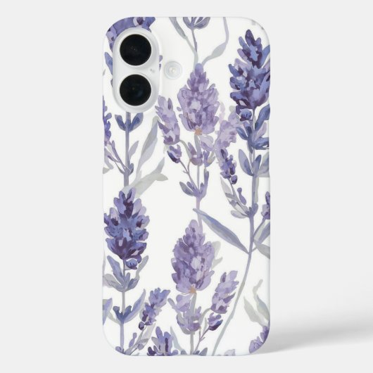 ラベンダー畑 | パープルの水彩花柄 Case-Mate iPhoneケース (裏面)